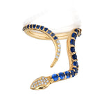 Sapphire Diamond Snake Ring Ring Perez Bitan Denim Blue Sapphire