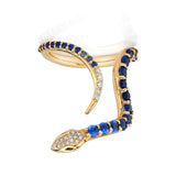 Sapphire Diamond Snake Ring Ring Perez Bitan Denim Blue Sapphire