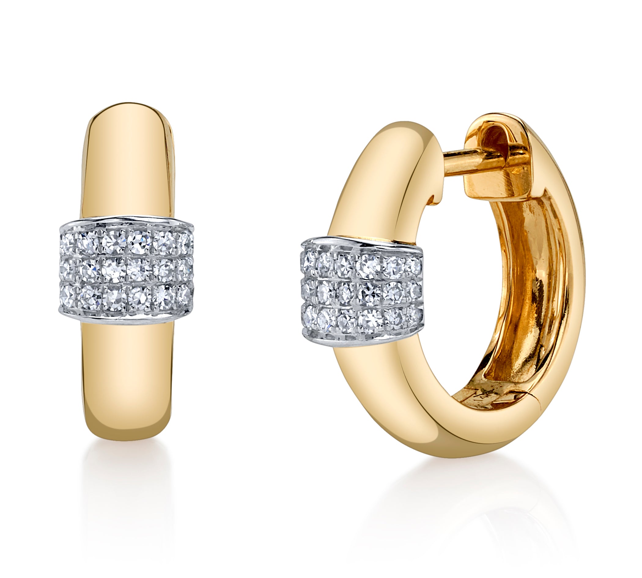 Diamond Stripe Huggie Huggie Earrings Roseark Deux Pair  