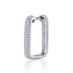 Pave Diamond Rectangle Hoop Hoop Earrings Roseark Deux Single White Gold