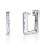 Baguette Diamond Square Hoop Hoop Earrings Roseark Deux Pair