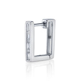 Baguette Diamond Square Hoop Hoop Earrings Roseark Deux Single