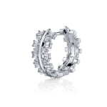 Baguette Diamond Trail Huggie Huggie Earrings Roseark Deux White Gold