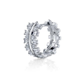 Baguette Diamond Trail Huggie Huggie Earrings Roseark Deux White Gold