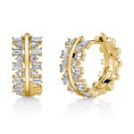 Baguette Diamond Trail Huggie Huggie Earrings Roseark Deux