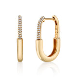 Pave Diamond Carabiner Hoop Hoop Earrings Roseark Deux Pair Yellow Gold