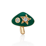 Green Enamel Mushroom Stud Stud Earrings Roseark Deux Green Single