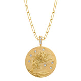 Lion of Judah, Chai Necklace with Star-Set Diamonds Pendant Necklace Perez Bitan