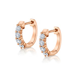4-Diamond Huggie Huggie Earrings Roseark Deux Pair Rose gold