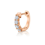 4-Diamond Huggie Huggie Earrings Roseark Deux Single Rose gold