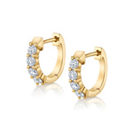 4-Diamond Huggie Huggie Earrings Roseark Deux Pair Yellow Gold