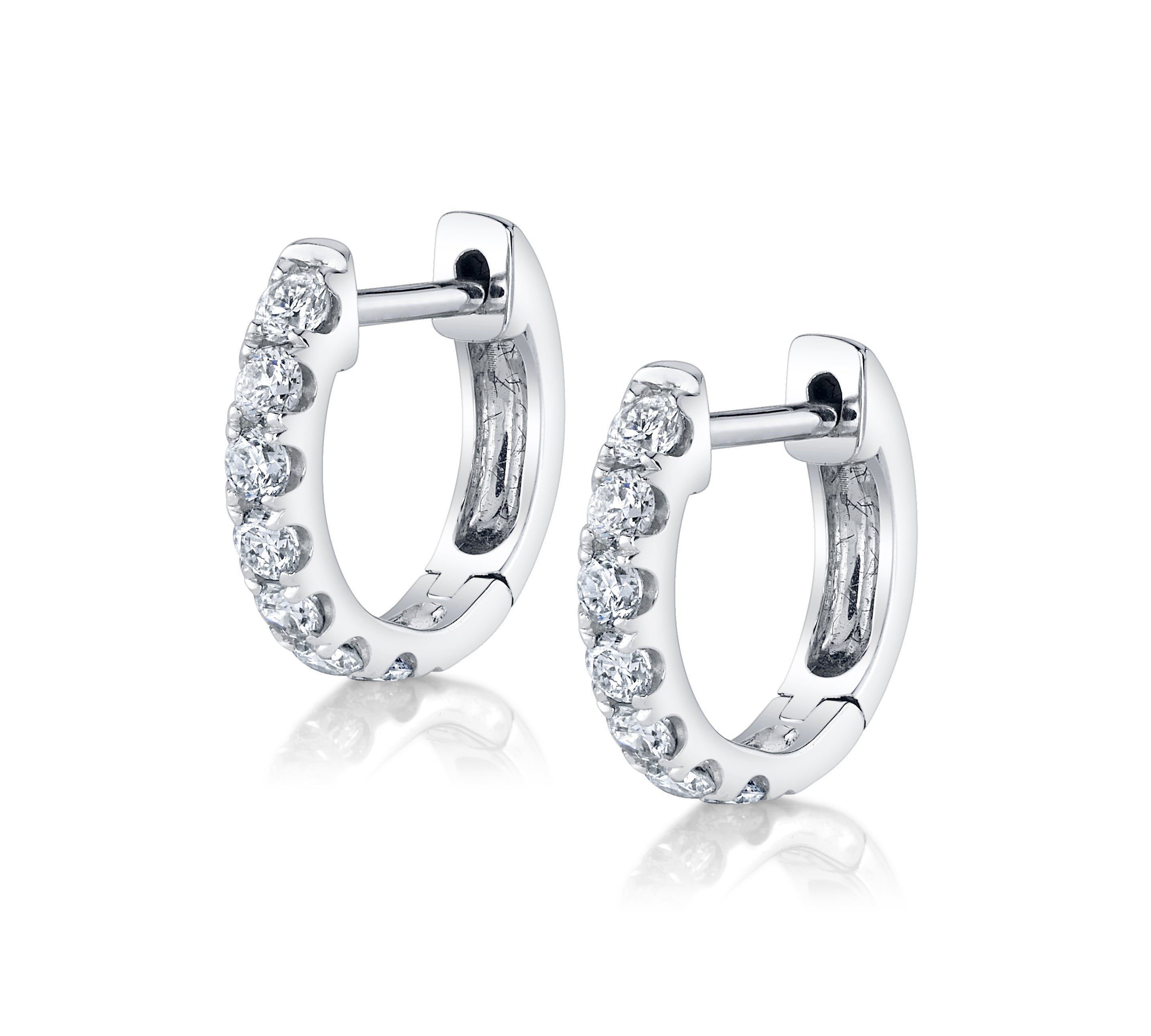 Diamond Huggie, Medium Huggie Earrings Roseark Deux Pair  