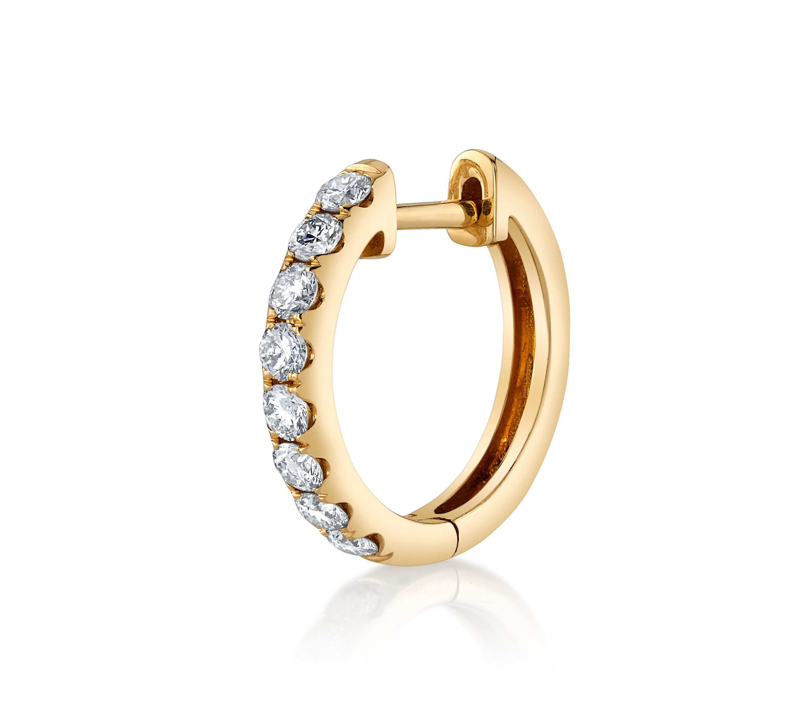 Diamond Huggie, Small Huggie Earrings Roseark Deux Single