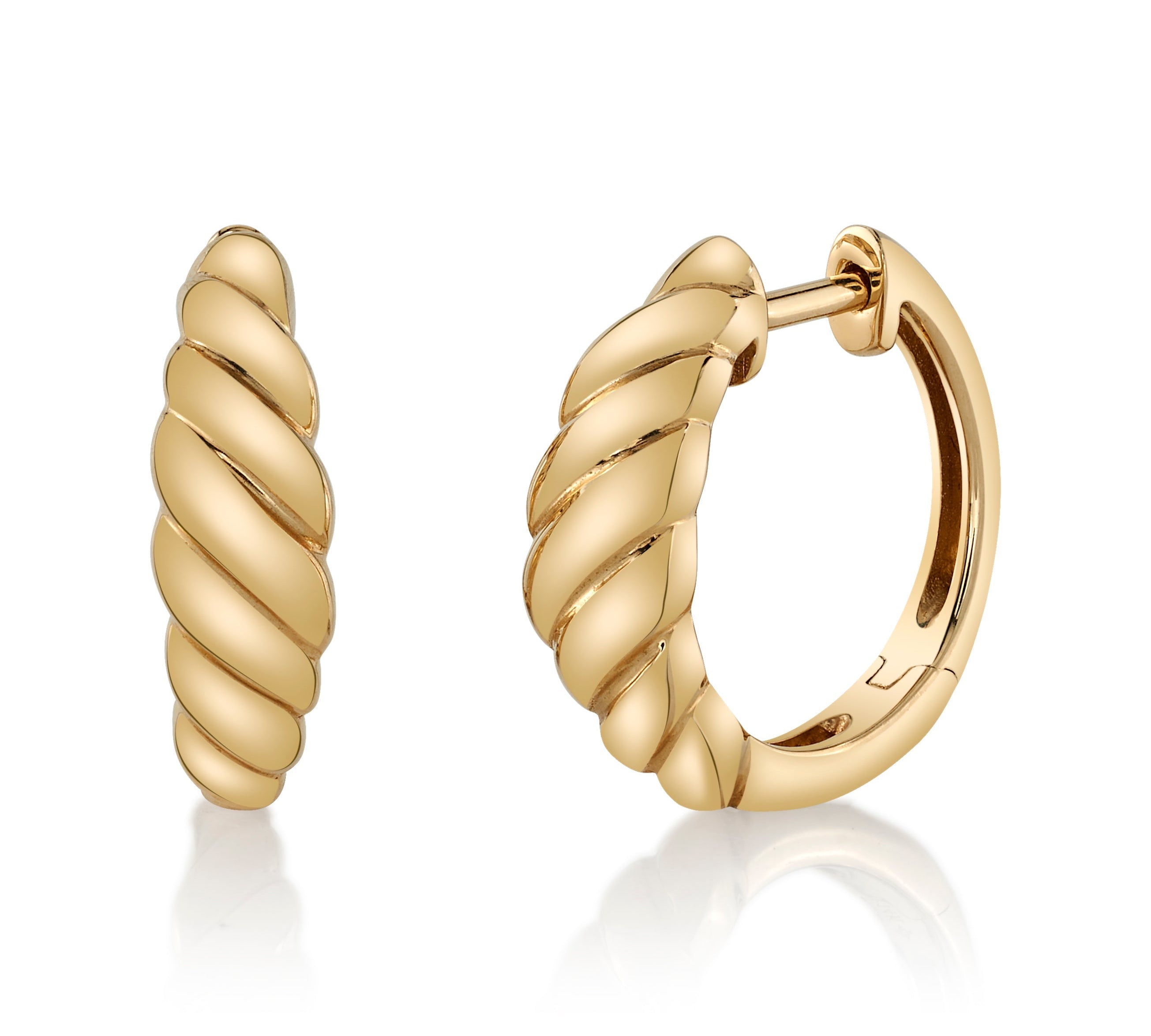 Twist Huggie Huggie Earrings Roseark Deux Pair Classic Medium