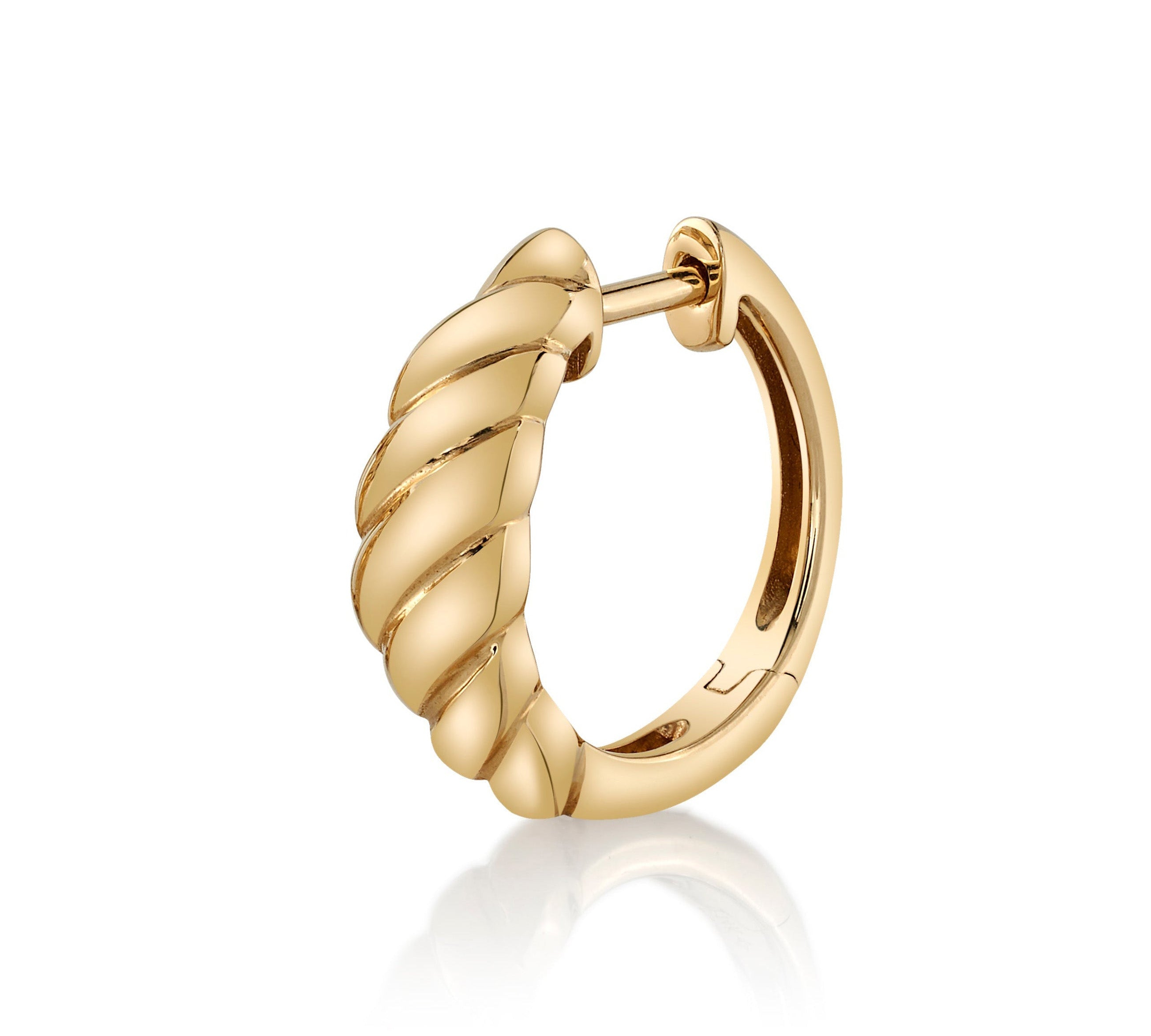 Twist Huggie Huggie Earrings Roseark Deux Single Classic Medium