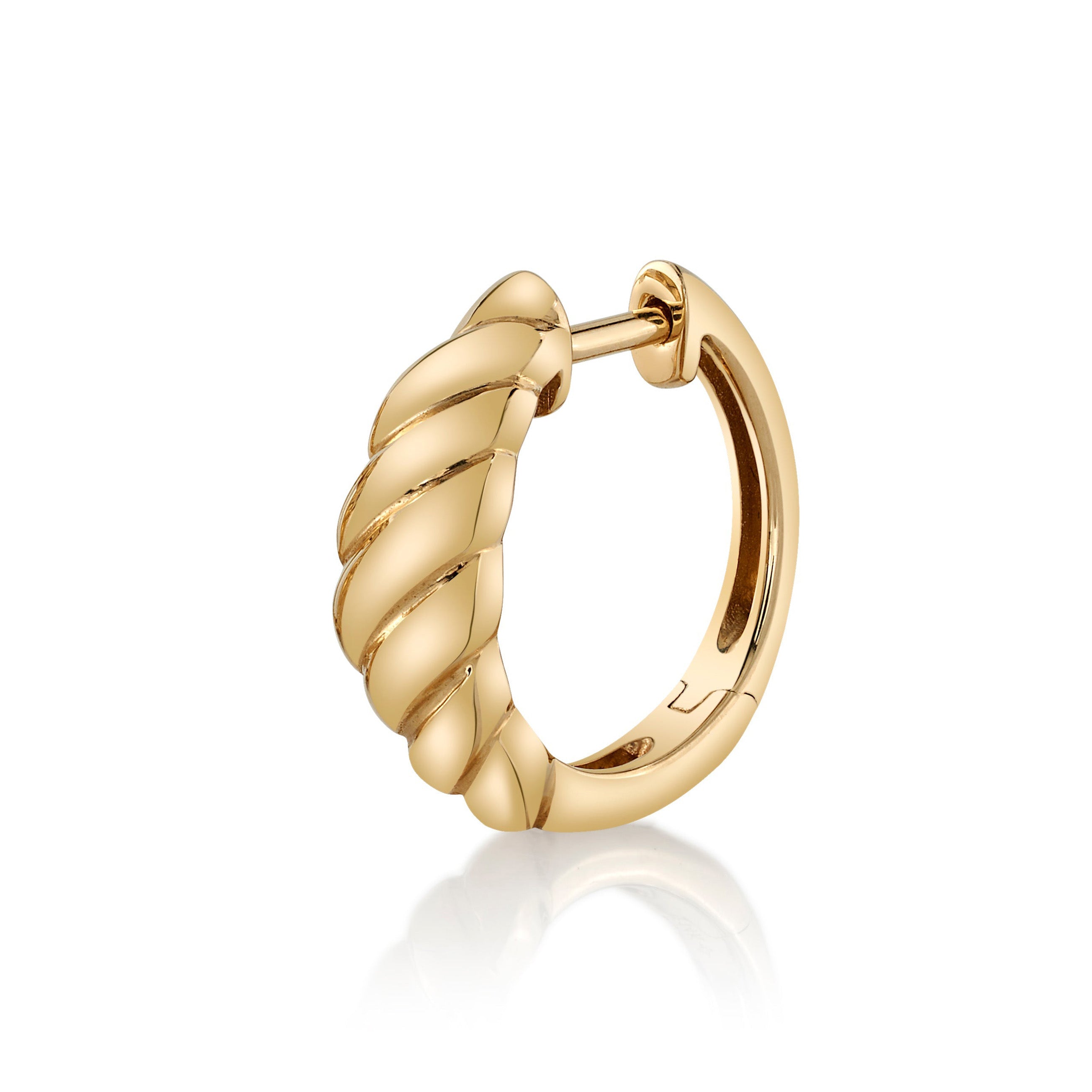 Twist Huggie Huggie Earrings Roseark Deux Single Classic Medium