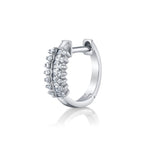 Channel Bezel Set Hoop Huggie Huggie Earrings Roseark Deux Single