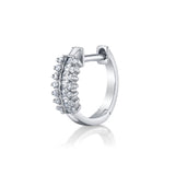 Channel Bezel Set Hoop Huggie Huggie Earrings Roseark Deux Single