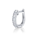 Baguette Diamond U-Shaped Huggie Huggie Earrings Roseark Deux Single  