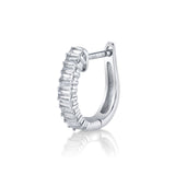 Baguette Diamond U-Shaped Huggie Huggie Earrings Roseark Deux Single  