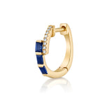 Sapphire Diamond Huggie Huggie Earrings Roseark Deux Single