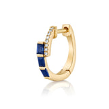 Sapphire Diamond Huggie Huggie Earrings Roseark Deux Single