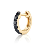 Black Diamond Huggie Huggie Earrings Roseark Deux Yellow Gold Single
