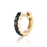 Black Diamond Huggie Huggie Earrings Roseark Deux Yellow Gold Single