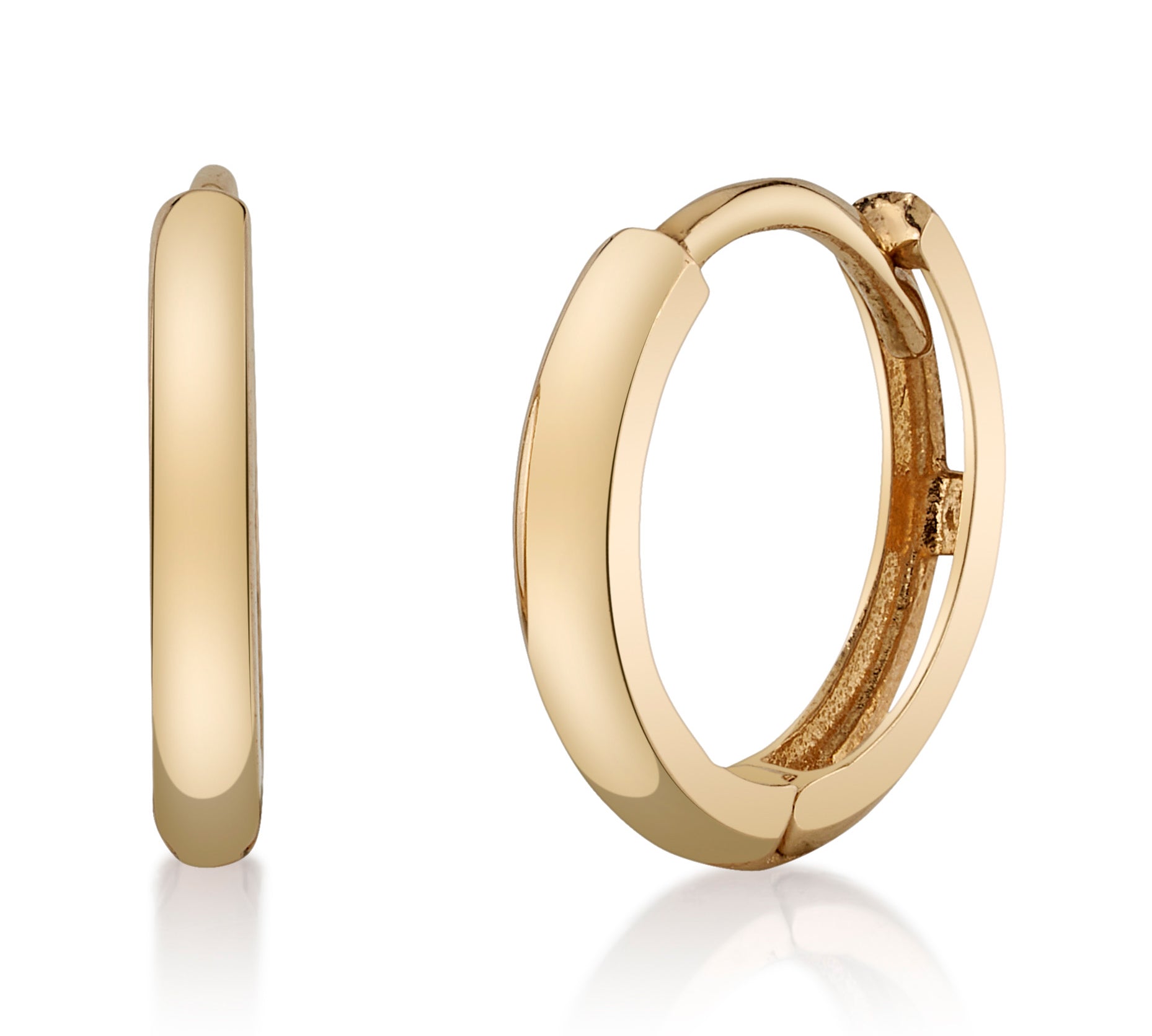 Medium Huggie Hoop Huggie Earrings Roseark Deux Yellow Gold Pair