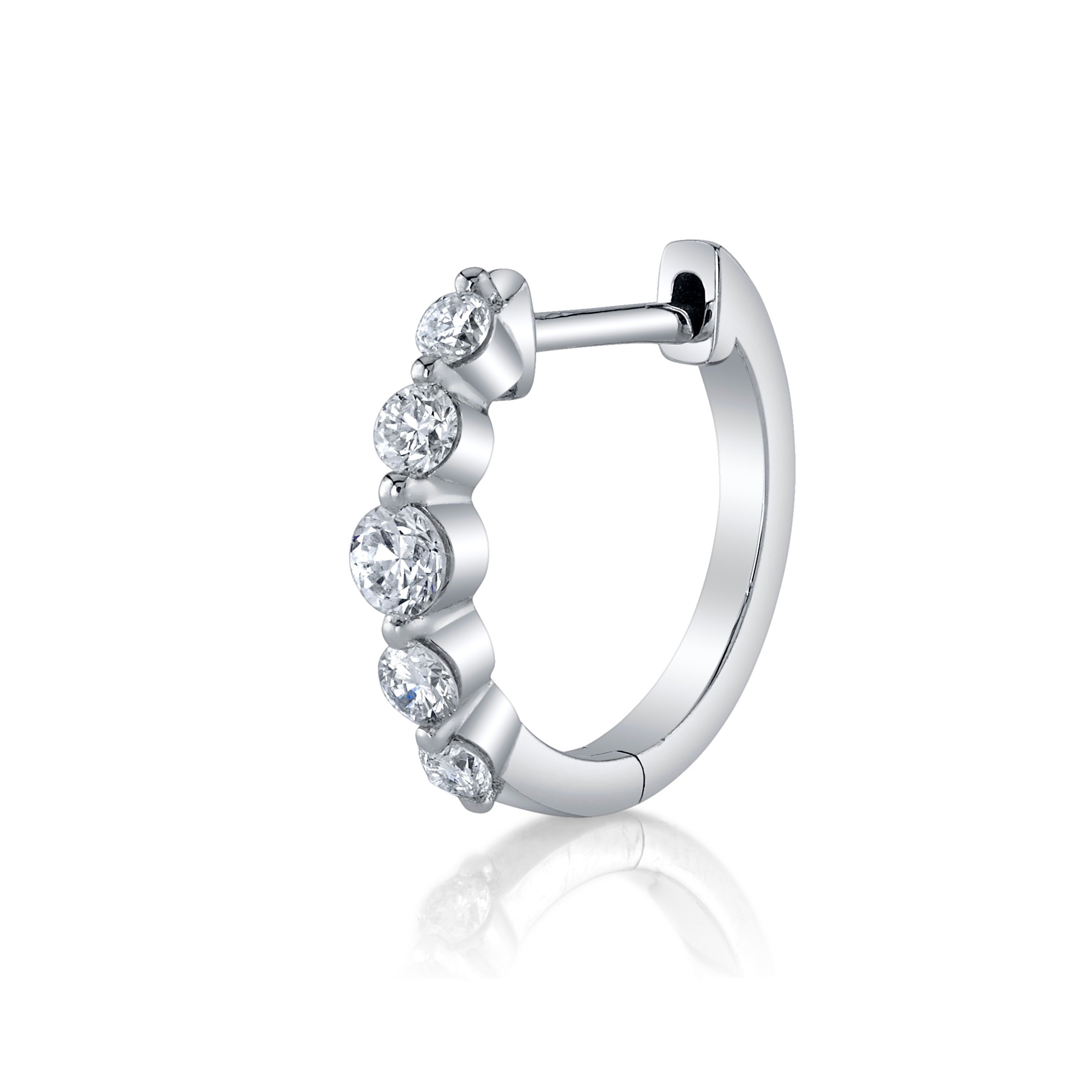 5 Diamond Gradient Huggie Huggie Earrings Roseark Deux Single  