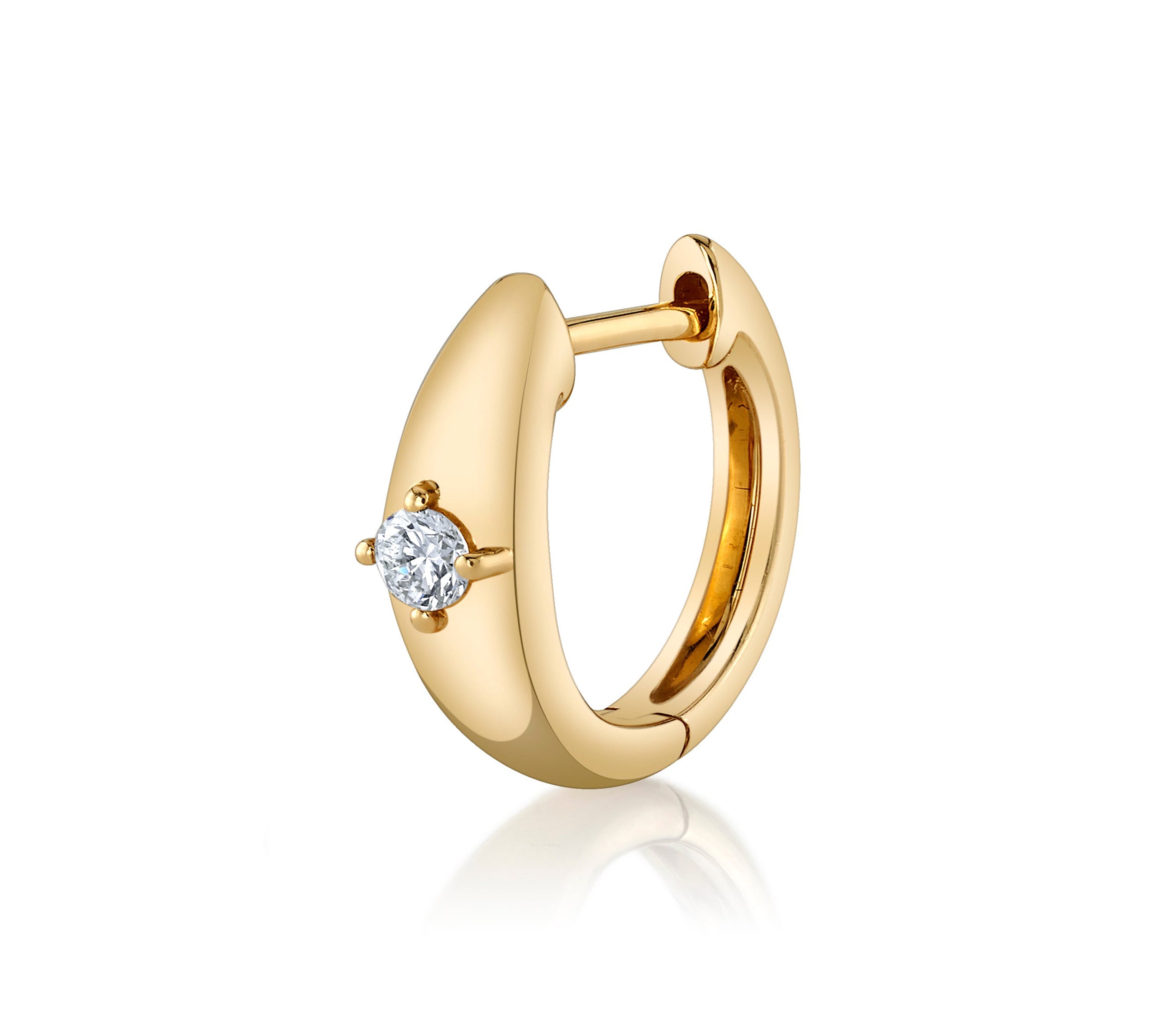 Single Diamond Huggies Huggie Earrings Roseark Deux Single  