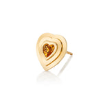 Citrine Heart Stud Stud Earrings Roseark Deux Single