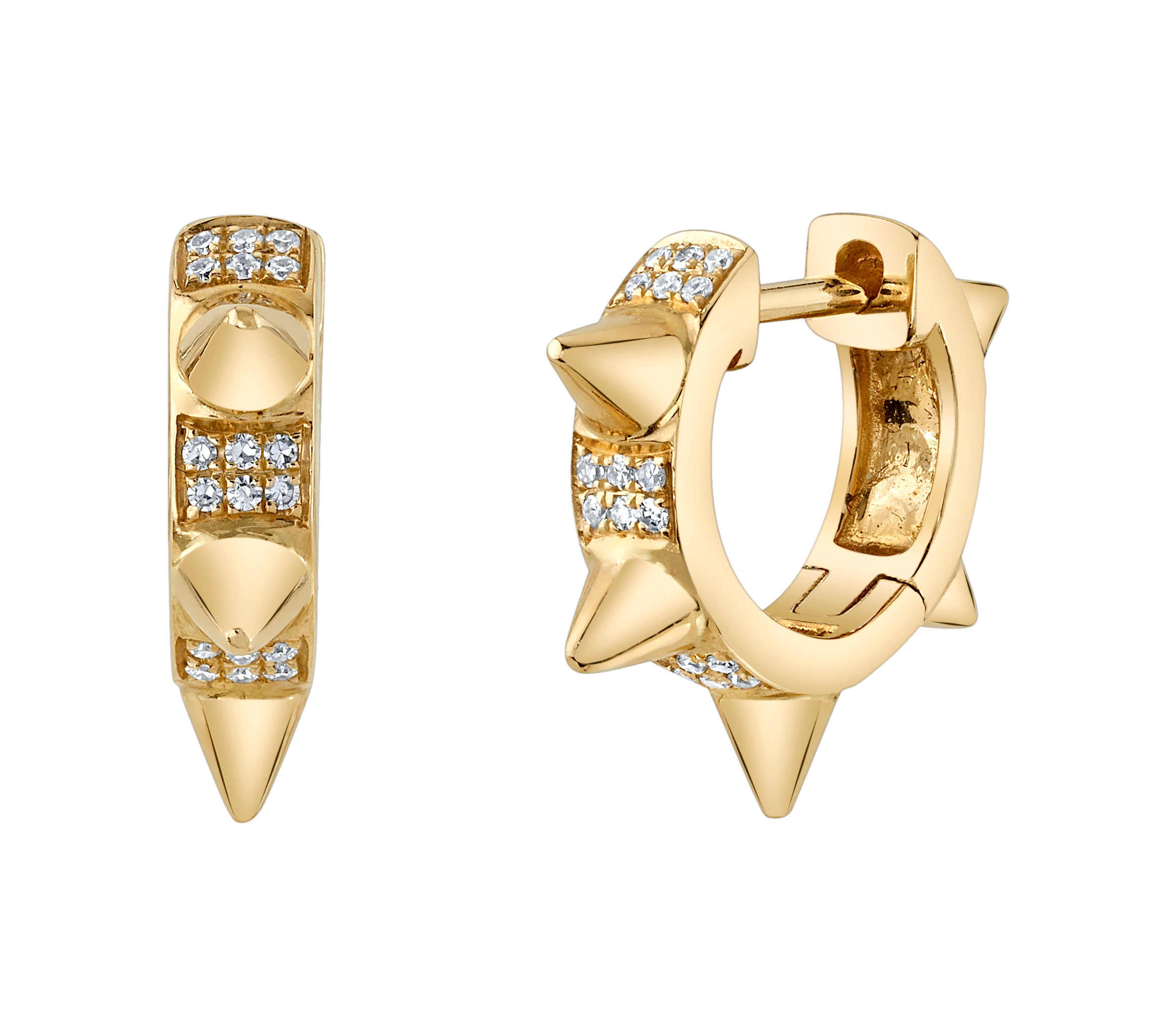 Pave Spike Huggie Huggie Earrings Roseark Deux Pair