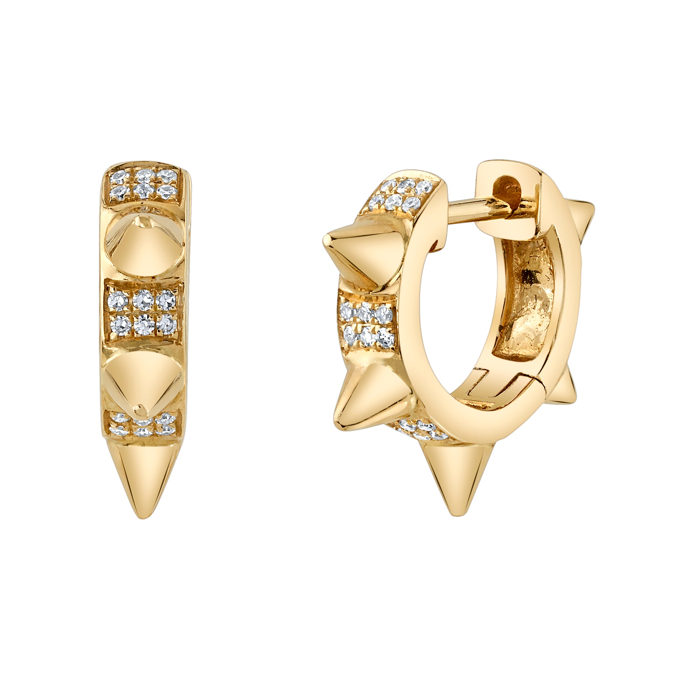 Pave Spike Huggie Huggie Earrings Roseark Deux Pair