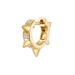 Pave Spike Huggie Huggie Earrings Roseark Deux Single
