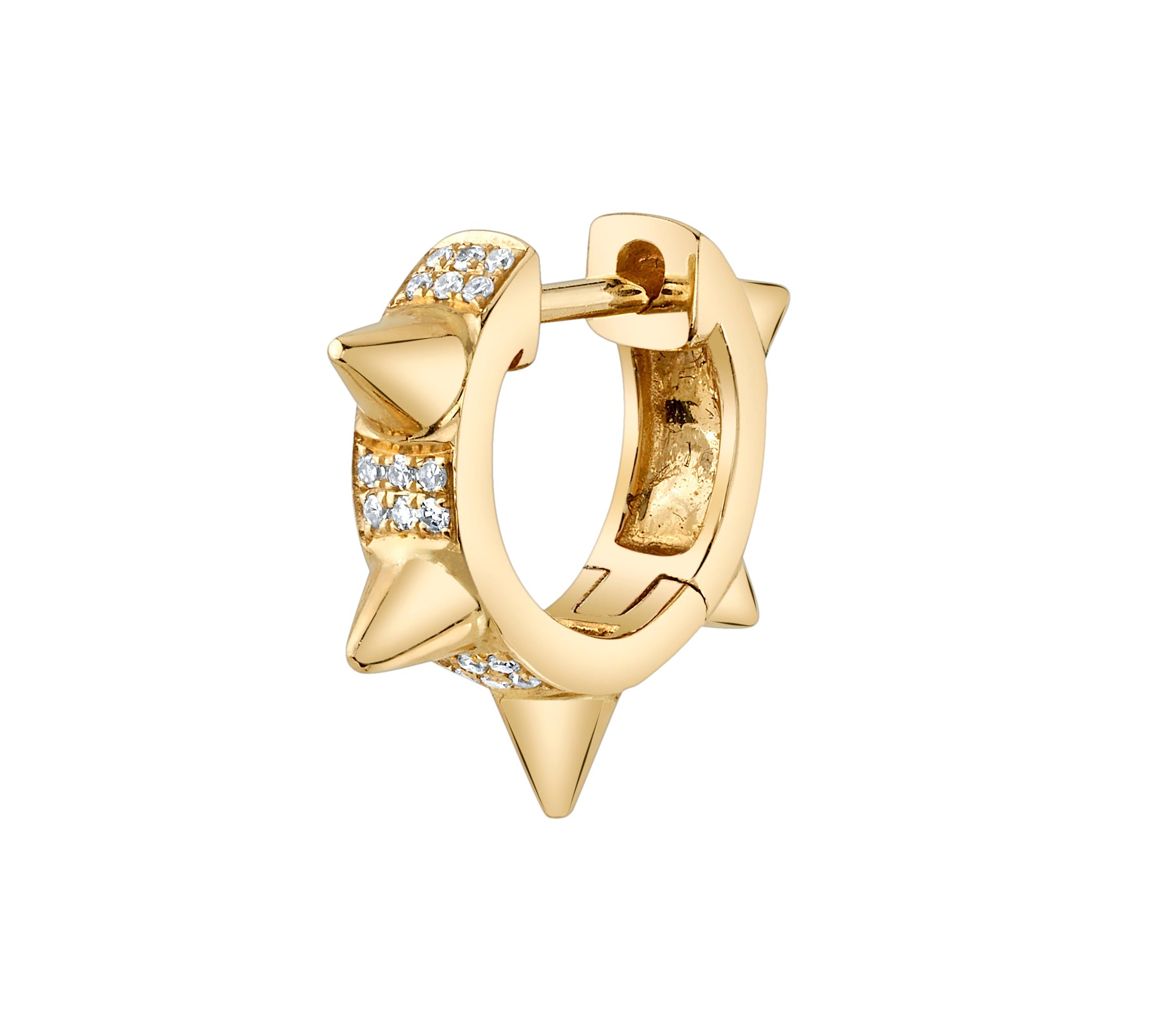 Pave Spike Huggie Huggie Earrings Roseark Deux Single