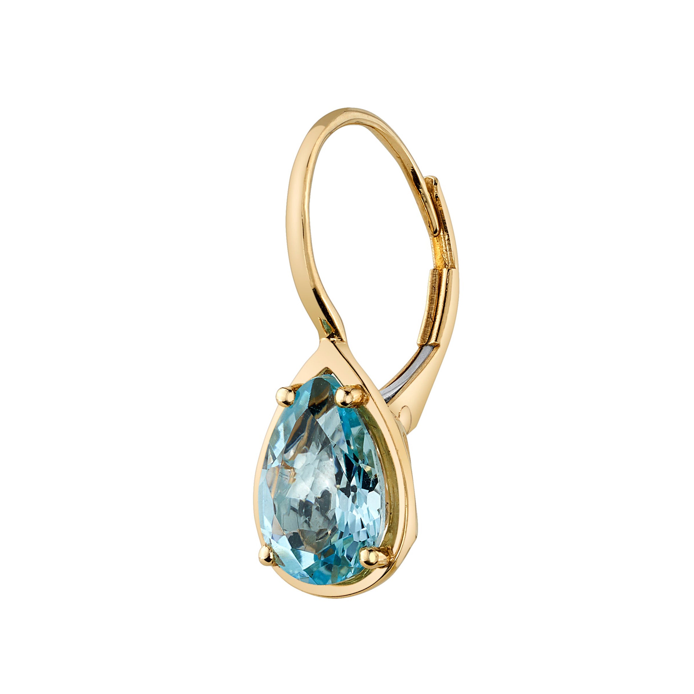 Aquamarine Teardrop Earring Drop Earrings Roseark Deux Single
