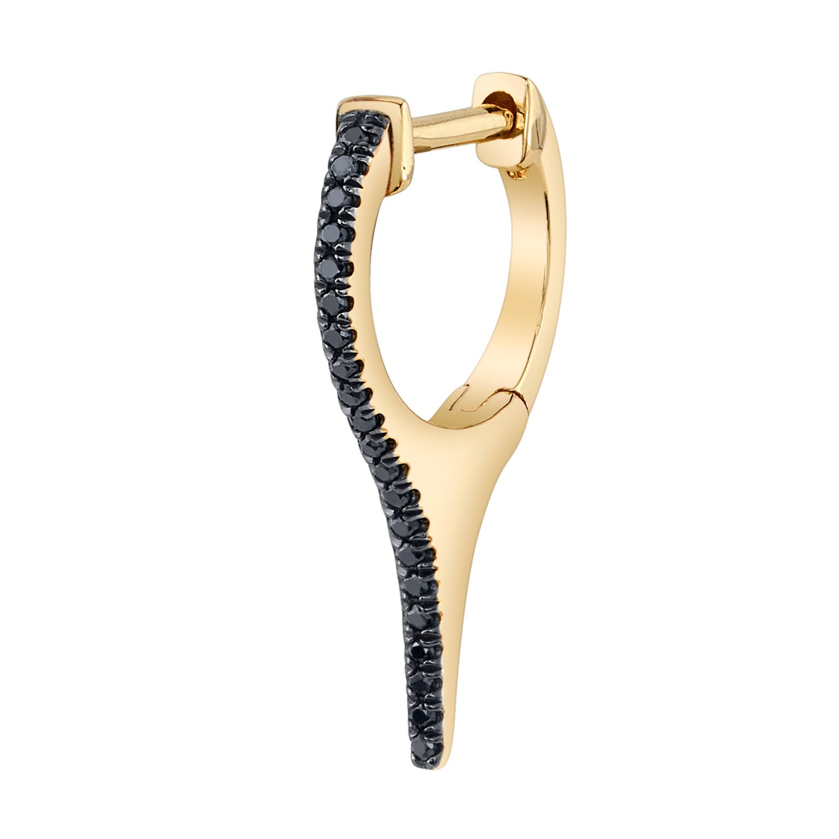 Black Diamond Spike Huggie Huggie Earrings Roseark Deux Single