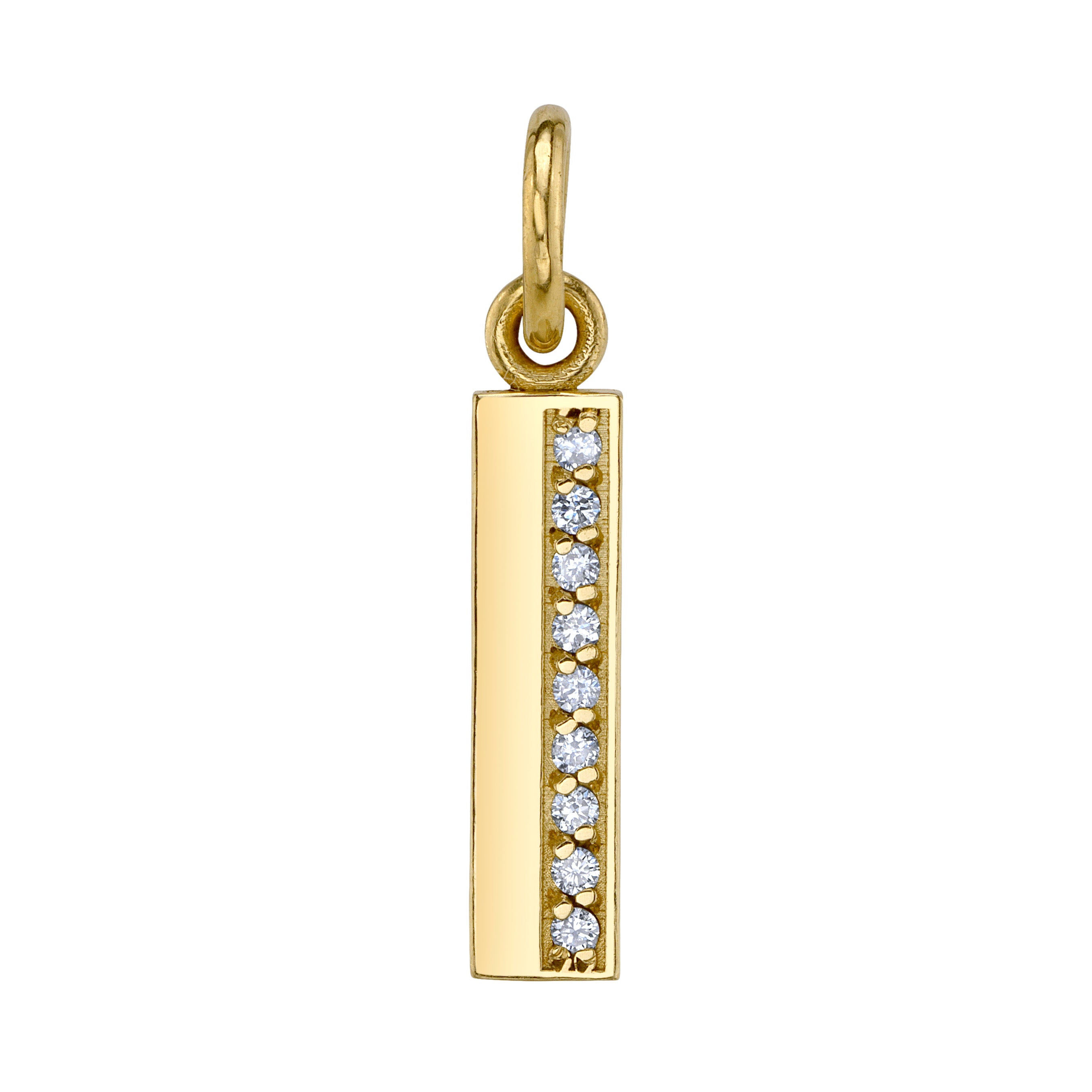 Diamond Letter Charm Pendant Jill Hoffmeister Yellow Gold I