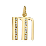 Diamond Letter Charm Pendant Jill Hoffmeister Yellow Gold M