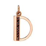 Black Diamond Letter Charm Pendant Jill Hoffmeister Rose gold D