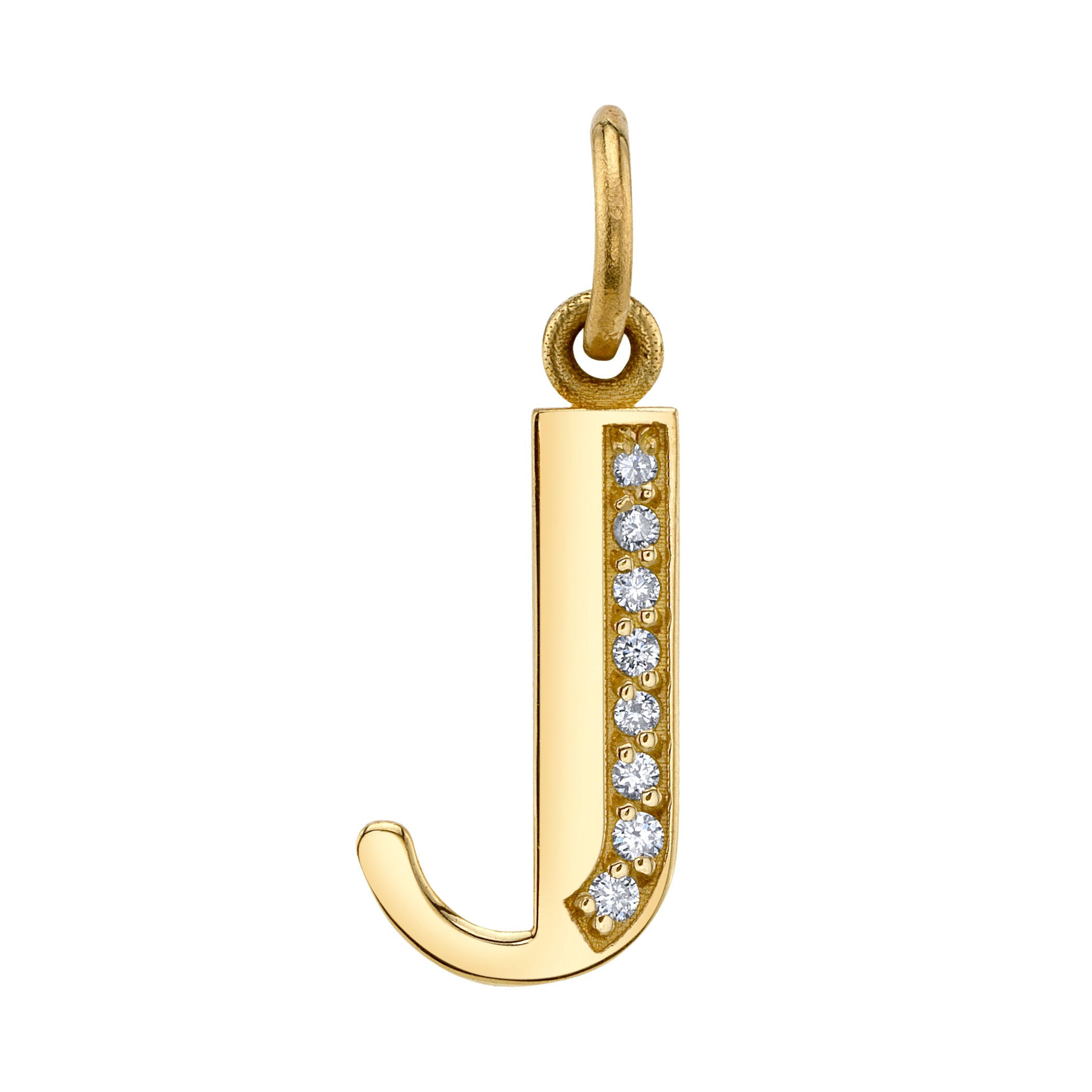 Diamond Letter Charm Pendant Jill Hoffmeister Yellow Gold J