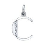 Diamond Letter Charm Pendant Jill Hoffmeister White Gold C