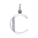 Diamond Letter Charm Pendant Jill Hoffmeister White Gold C