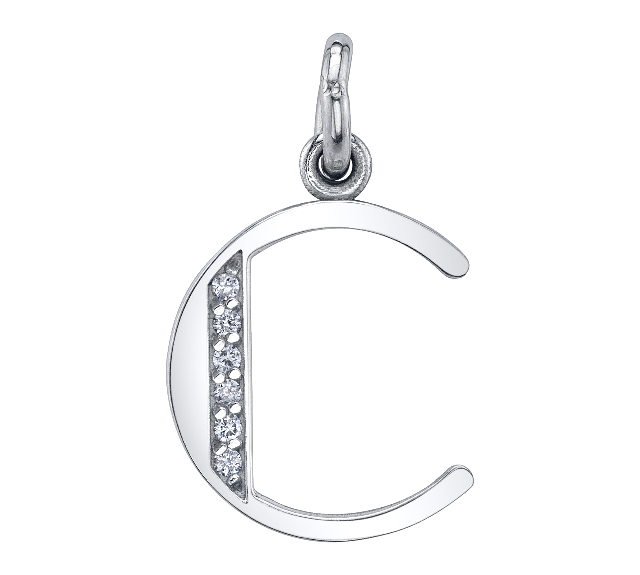 Diamond Letter Charm Pendant Jill Hoffmeister White Gold C
