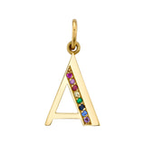 Rainbow Letter Charm Pendant Jill Hoffmeister Yellow Gold A