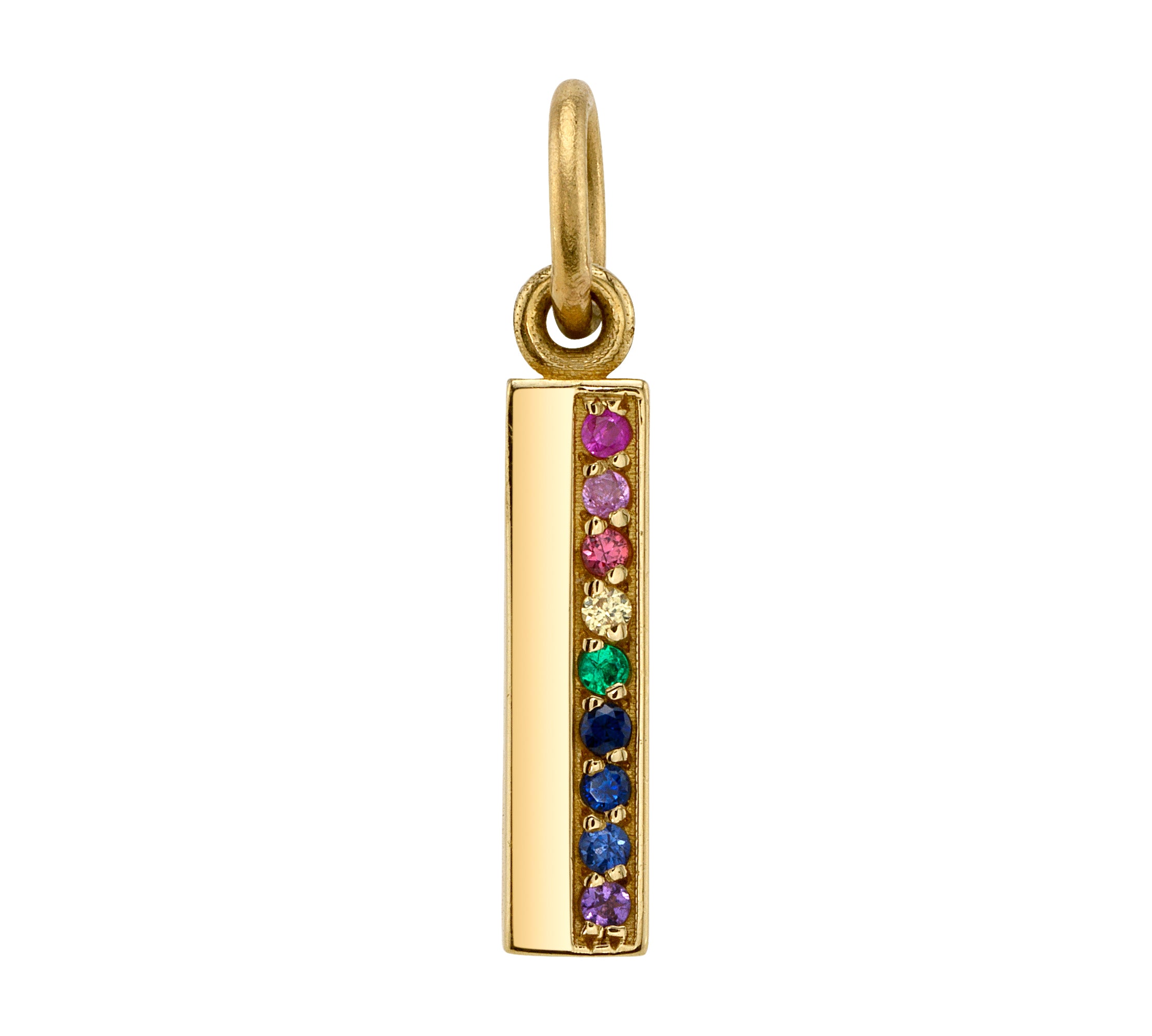 Rainbow Letter Charm Pendant Jill Hoffmeister Yellow Gold I
