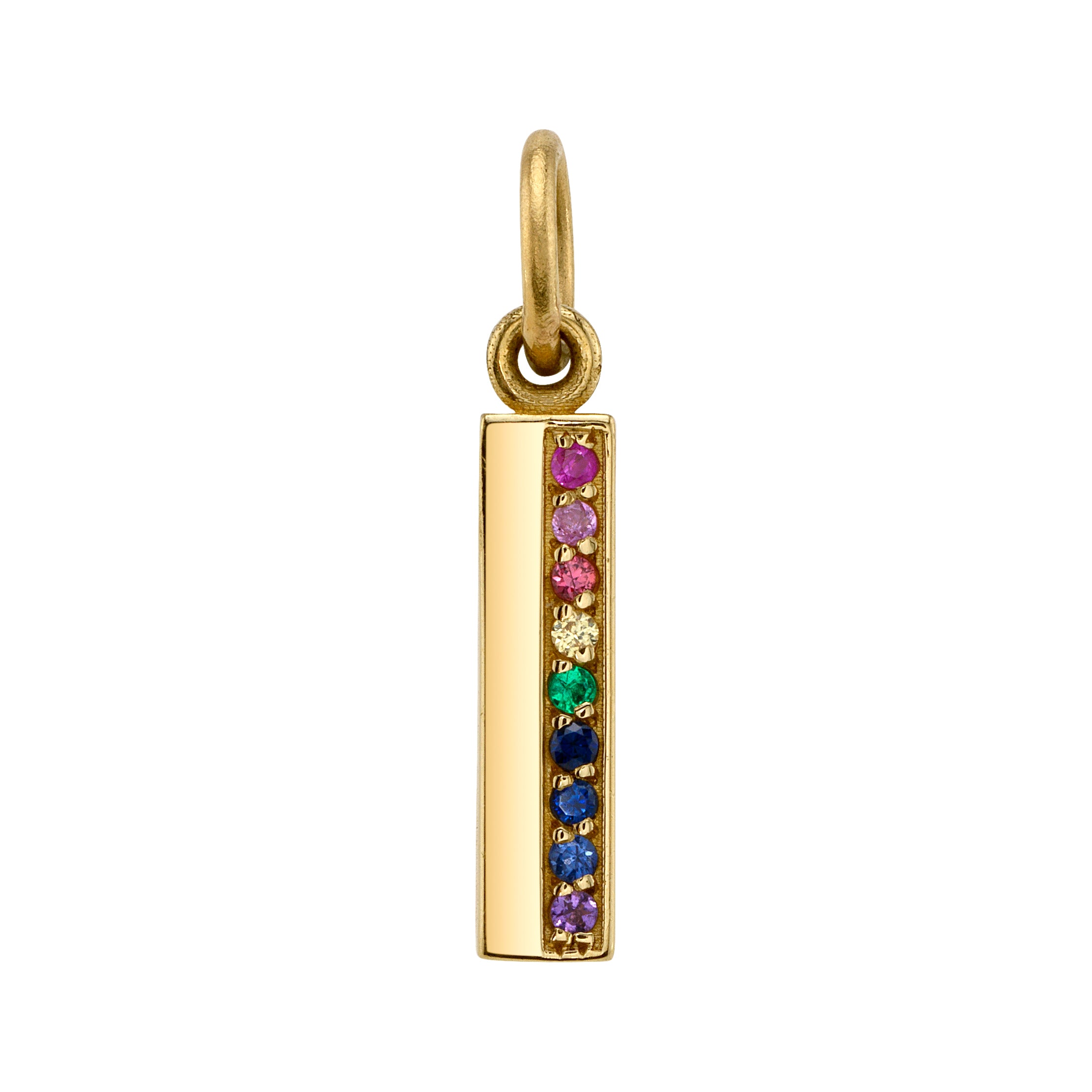 Rainbow Letter Charm Pendant Jill Hoffmeister Yellow Gold I