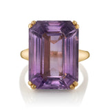 Vintage Emerald-Cut Amethyst Ring Cocktail Roseark Vintage   
