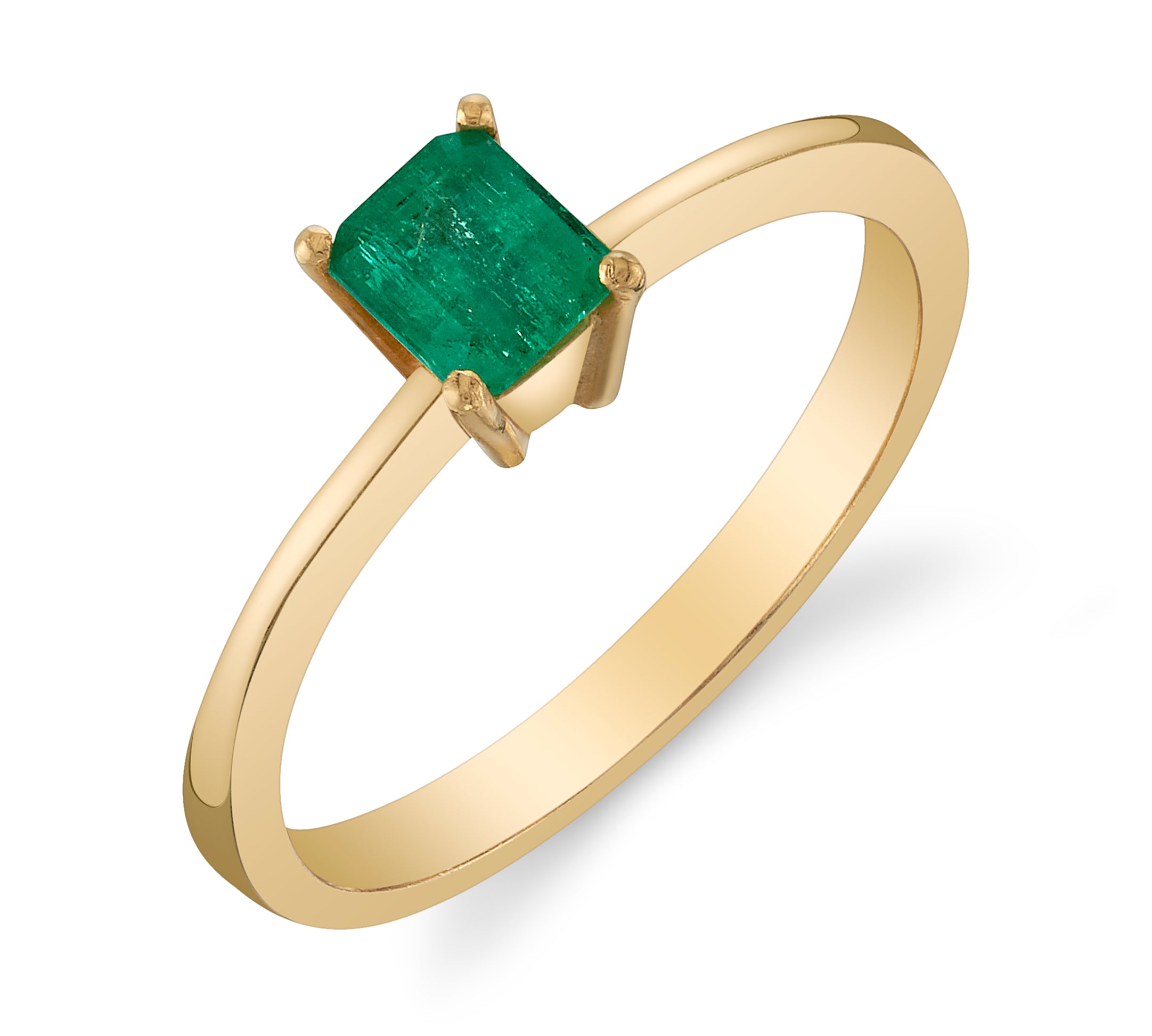 Estate Emerald-Cut Columbian Emerald Ring Ring Roseark Vintage